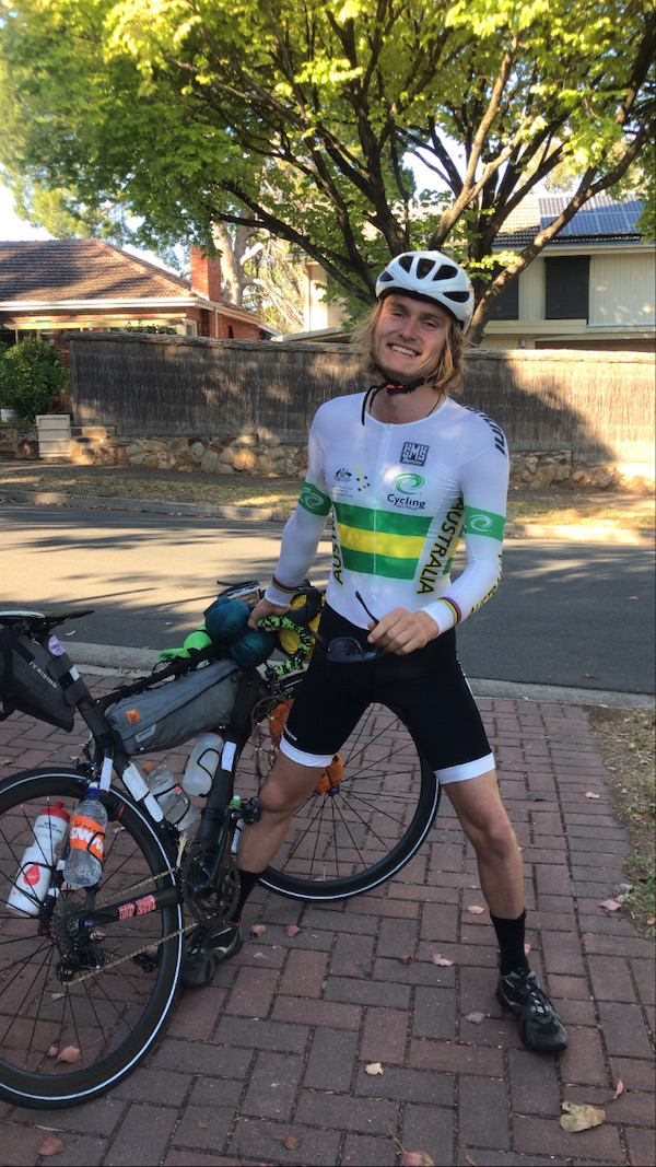 Leif smiling about to take off